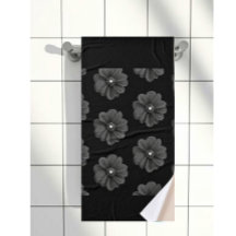 "Illustrerad blomma i Black Grått Mönster"