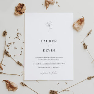 Illustrerad blomma, klassisk bröllop invitati inbjudningar