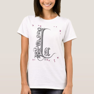 Illustrerad Blommigt Brev ’L’ T Shirt
