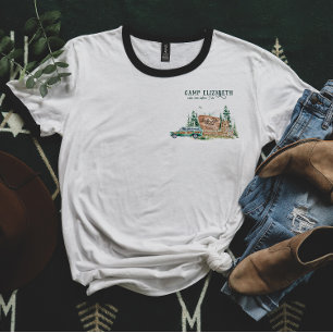 Illustrerad Camping   Brudtärna Bröllopsjungfru T Shirt