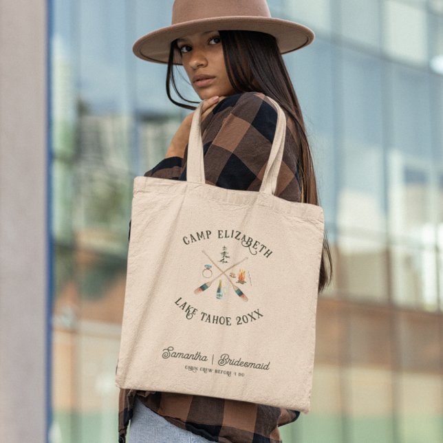 Illustrerad Camping | Brudtärna Sigmästare Tygkasse (Skapare uppladdad)