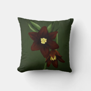 Illustrerad choklad Lily Flowers Kudde