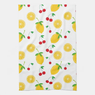 Illustrerad citrondesign kökshandduk