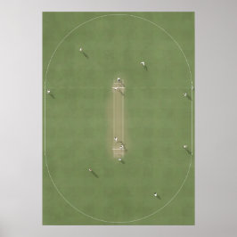 Illustrerad Cricket Pitch från ovan Poster