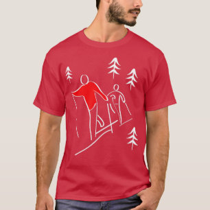 Illustrerad Cross country Skiing Design Winter Spo T Shirt