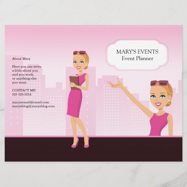 Illustrerad duk av honkön - ovikt (du viker den) reklamblad (Framsidan)