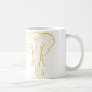 Illustrerad elefantmugg kaffemugg