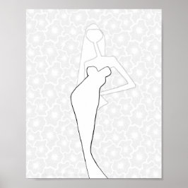 Illustrerad färgsida för Mode Bröllop-färgning Poster