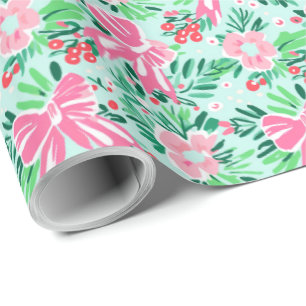 Illustrerad figursättning för Coquette Bow Modern Presentpapper