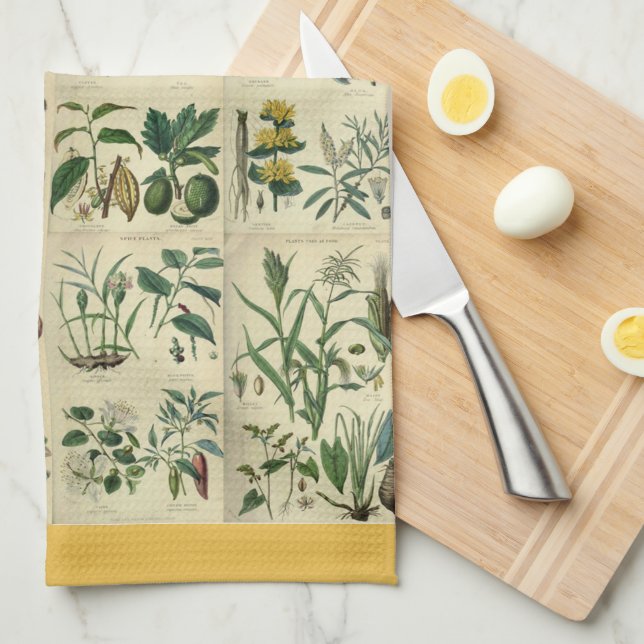 Illustrerad Flora Kökshandduk (Vikt i Fjärdedel)