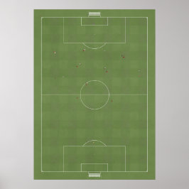 Illustrerad fotbollsplan uppifrån poster