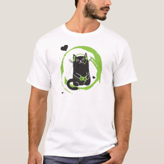 Illustrerad Gamerkatt T-shirt