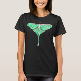 Illustrerad Grönt Lunar Moth T Shirt