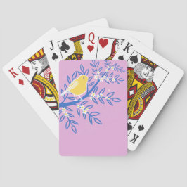 Illustrerad Gult Bird på Rosa Casinokort