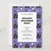 Illustrerad Halloween Mönster med lila