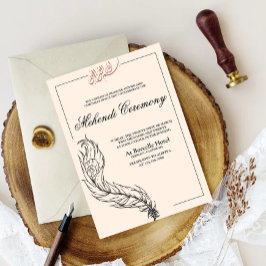 illustrerad handdragen påk Arabian Mehndi Inbjudningar