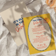 Illustrerad handskriven Quirky Roligt Bröllop-info