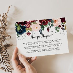 Illustrerad höstblomma bröllopsrecept förfrågan tilläggskort