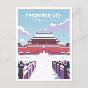Illustrerad illustration av Chinan i staden Travel Vykort