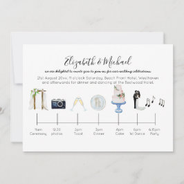 Illustrerad inbjudan till Garden-bröllopstidslinje