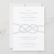 Illustrerad inbjudan till Knot-bröllop - blå
