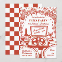 Illustrerad italiensk Pizza Party