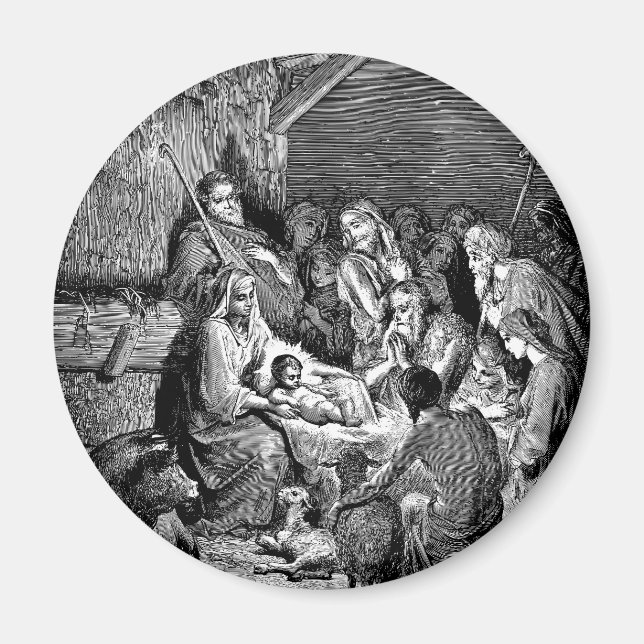 Illustrerad julverksscen magnet (Framsidan)