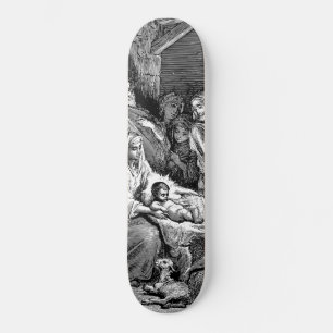 Illustrerad julverksscen mini skateboard bräda 18,5 cm