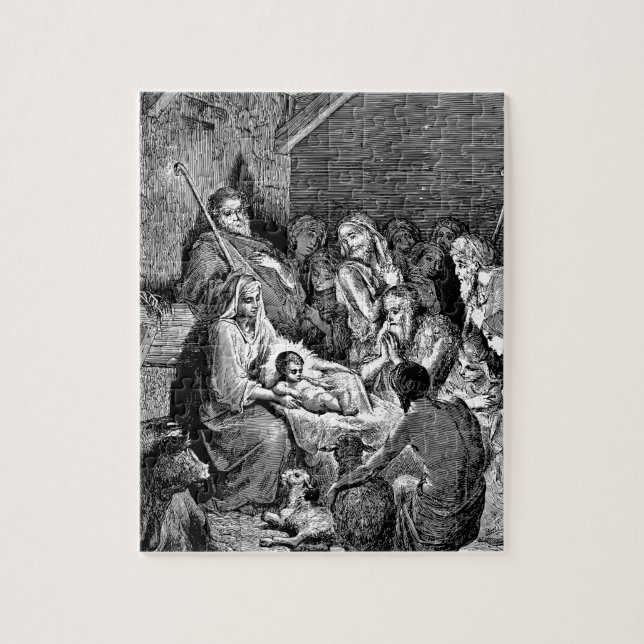 Illustrerad julverksscen pussel (Vertikal)