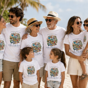 Illustrerad karibisk familjeåterträff T-shirt