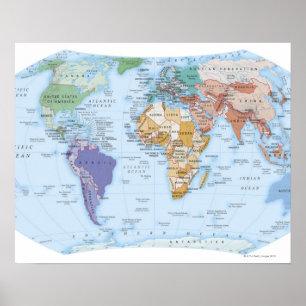 Illustrerad Karta 4 Poster