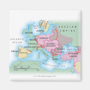 Illustrerad karta av Europa Magnet