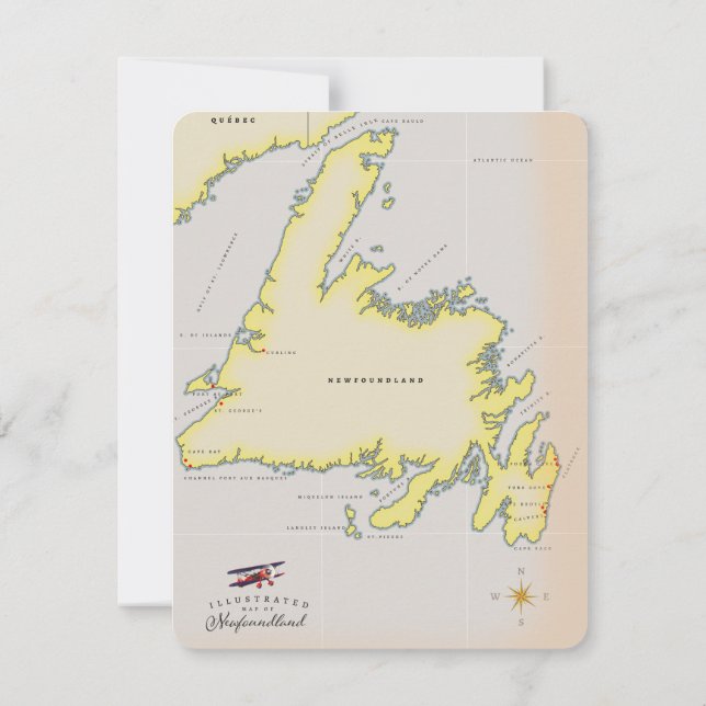 Illustrerad karta från Newfoundland. (Baksida)