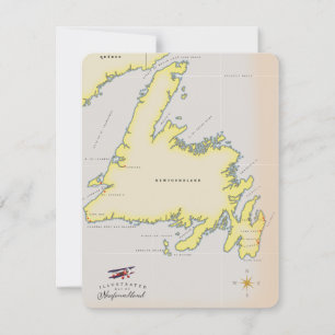 Illustrerad karta från Newfoundland.