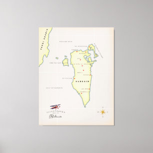 Illustrerad Karta i Bahrain Canvastryck