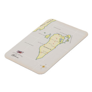 Illustrerad Karta i Bahrain Magnet