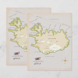Illustrerad karta i Island