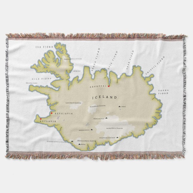 Illustrerad karta i Island Filt (Framsidan)