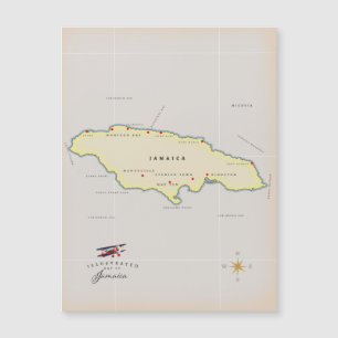 Illustrerad karta i Jamaica.