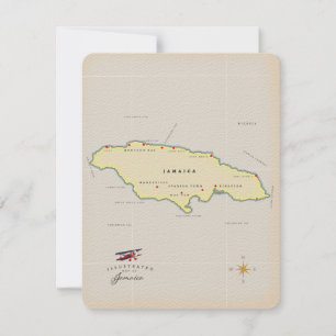 Illustrerad karta i Jamaica.