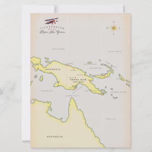 Illustrerad karta i Papua Nya Guinea