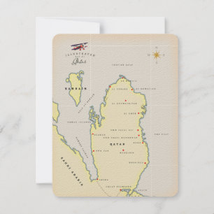 Illustrerad karta i Qatar