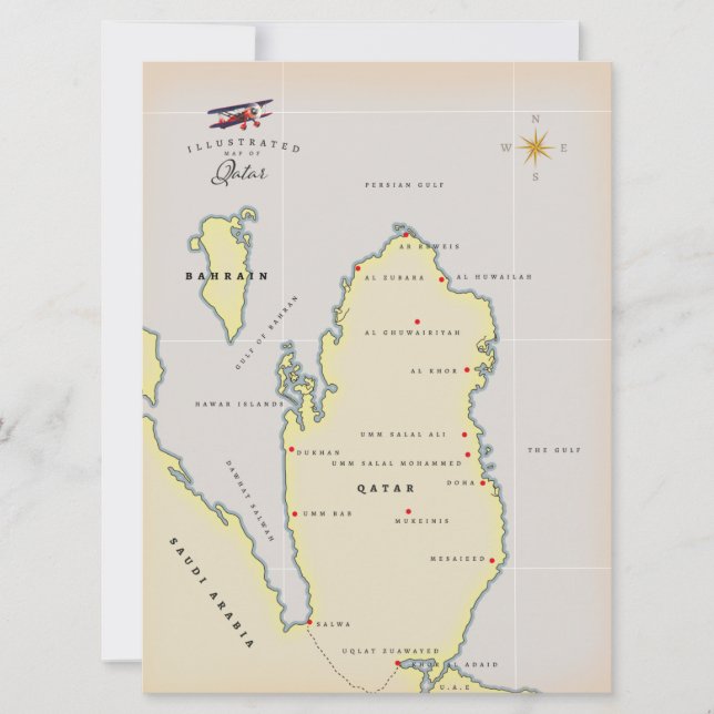 Illustrerad karta i Qatar (Framsida)