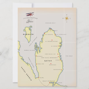 Illustrerad karta i Qatar