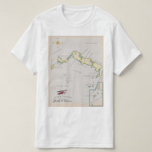 Illustrerad karta i Turks och Caicos karta T Shirt