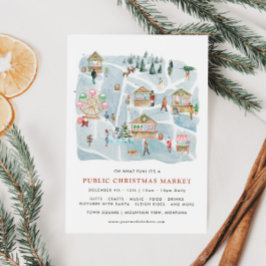 Illustrerad karta | Julmarknadsannons Inbjudningar