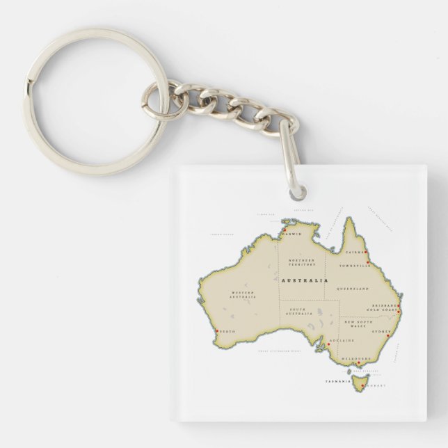 Illustrerad karta över Australien (Framsidan)