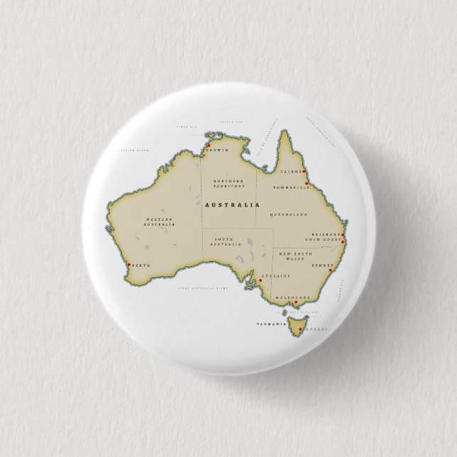 Illustrerad karta över Australien Knapp (Framsida)