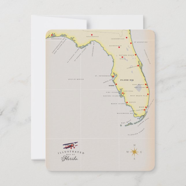 Illustrerad karta över Florida (Baksida)