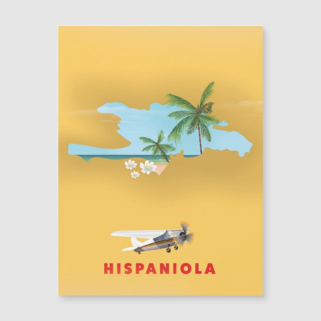 Illustrerad karta över Hispaniola. (Framsida)